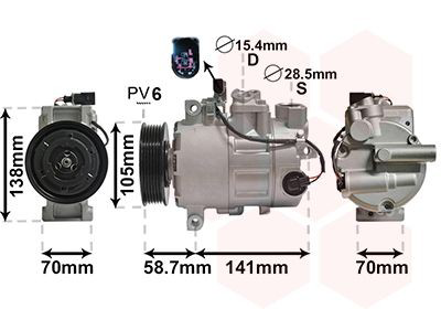 Compressor de aparelho de ar condicionado VAN Wezel 0300K279 preço, a partir de 319,71 USD